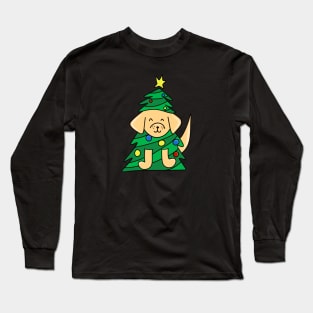 Cute Dog in a Christmas Tree with Ornaments, made by EndlessEmporium Long Sleeve T-Shirt